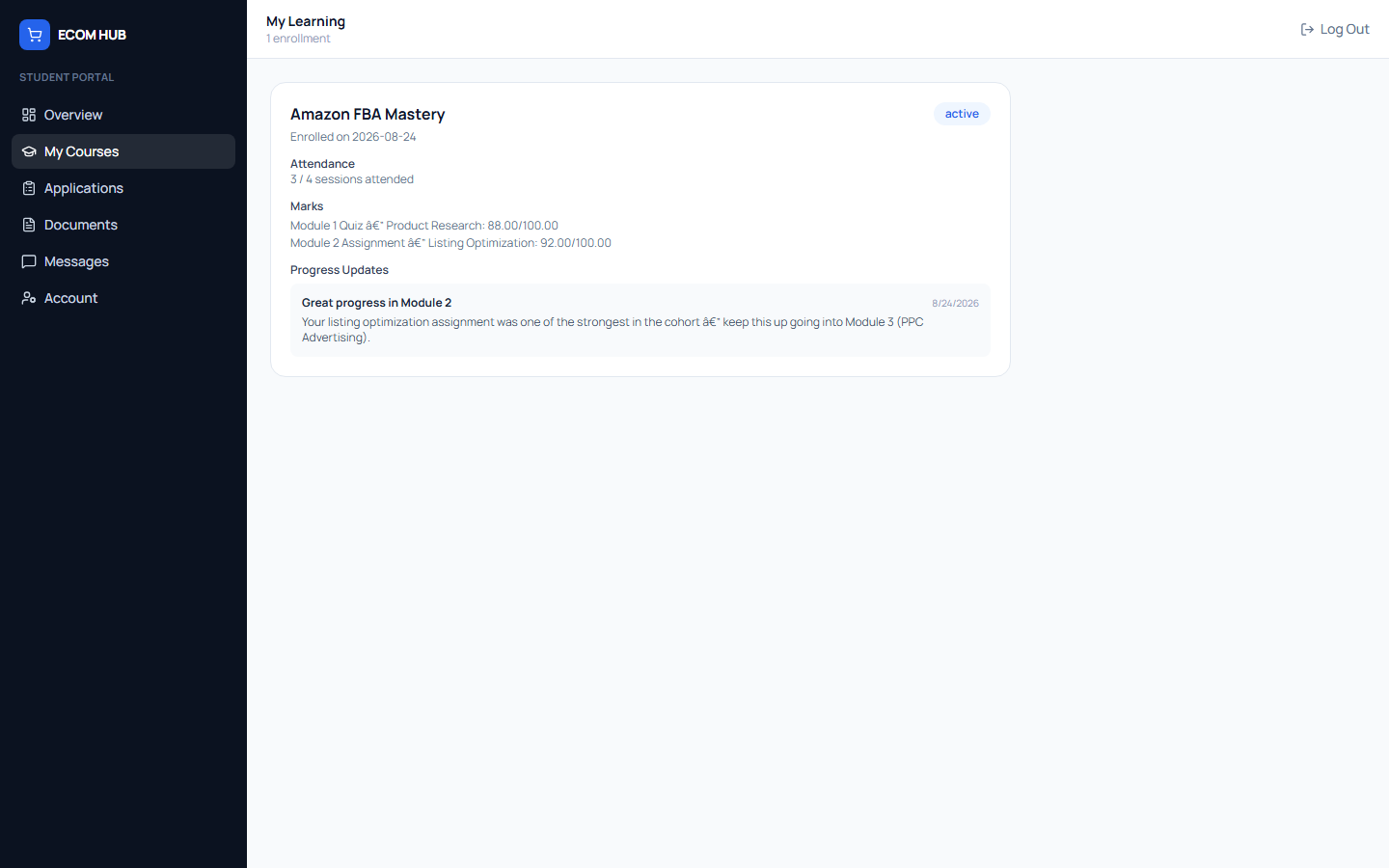 Students Track Their Own Progress screenshot
